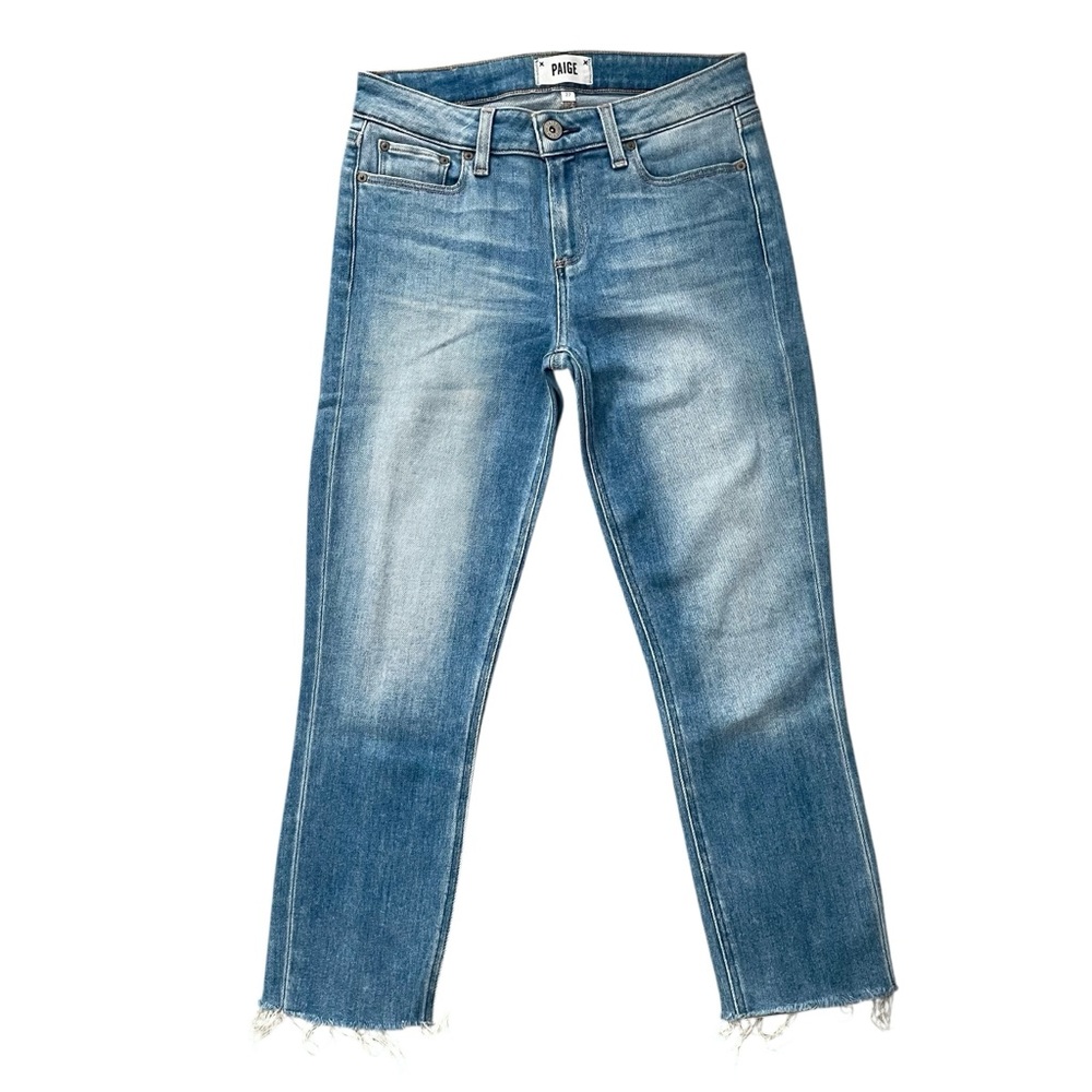 PAIGE Women's Skyline Skinny Crop Jeans Stretch Light Wash